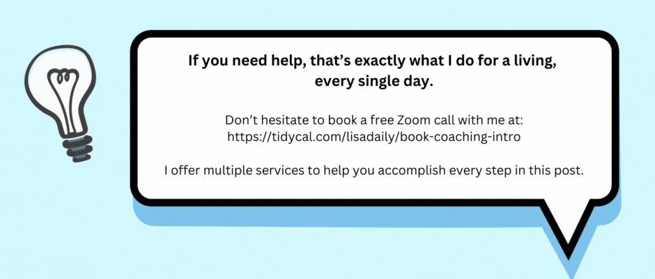 Graphic Lisa Daily book coaching services